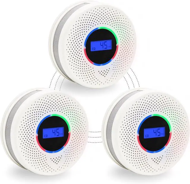 Main image of 3Pack Upgraded Interlinked Smoke Carbon Monoxide Detector, Battery Powered&Wireless Interconnected Smoke and CO Alarm, Transmission Range of Over 820 ft (Includes Battery)