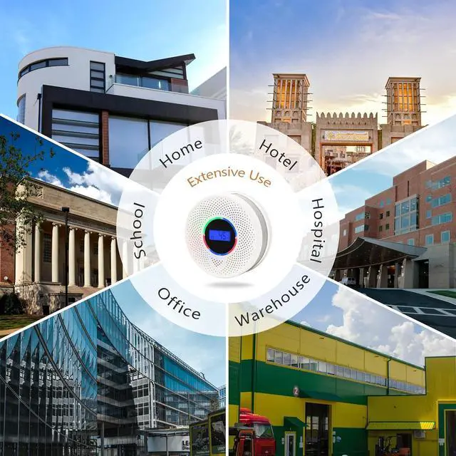 Alt view image 6 of 7 - 3Pack Upgraded Interlinked Smoke Carbon Monoxide Detector, Battery Powered&Wireless Interconnected Smoke and CO Alarm, Transmission Range of Over 820 ft (Includes Battery)