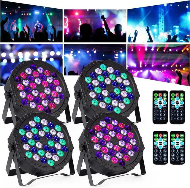 Main image of DJ Par Lights for Party: 36 RGB LED Uplighting Stage Light with Sound Activated Remote DMX Control - Uplights Disco Lights for Parties Events Club Dance Stage Lighting