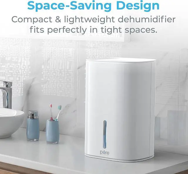 Alt view image 5 of 7 - Pure Enrichment PureDry Mini Dehumidifier - 27oz Compact Water Tank Eliminates 300ml/day of Excess Moisture from Closets, Bathrooms, Boats, Kitchens, and Other Small Rooms and Living Spaces
