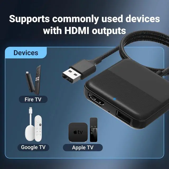 Alt view image 5 of 7 - Car TV Mate, Carplay HDMI Adapter Converter for Fire TV Stick, Google, Set-top Box, Screen Thrower, Game Consoles,HDMI Multimedia Adapter for Cars with Wired CarPlay from 2016,Plug & Play