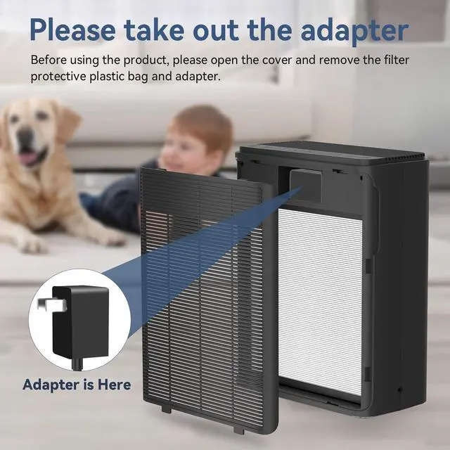 Alt view image 7 of 7 - Air Purifiers for Home Large Room Up to 2000 sqft,Powerful 24W Moter,For Pets Dander Hair Smoke Odor Wildfire,0.1 Micron H13 HEPA Filter,22dB Low Noise Bedroom,Room Air Purifiers (Black)