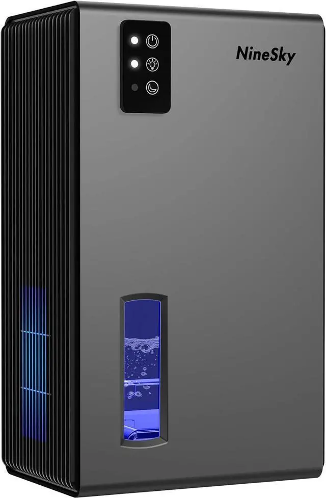 Main image of Dehumidifier for Home, 95 OZ Water Tank, (1000 sq.ft) Dehumidifiers for Bathroom Bedroom Basement with Auto Shut Off,7 Colors LED Light (Black) (Gray)