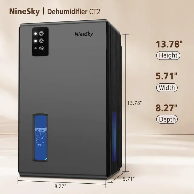 Alt view image 7 of 7 - Dehumidifier for Home, 95 OZ Water Tank, (1000 sq.ft) Dehumidifiers for Bathroom Bedroom Basement with Auto Shut Off,7 Colors LED Light (Black) (Gray)