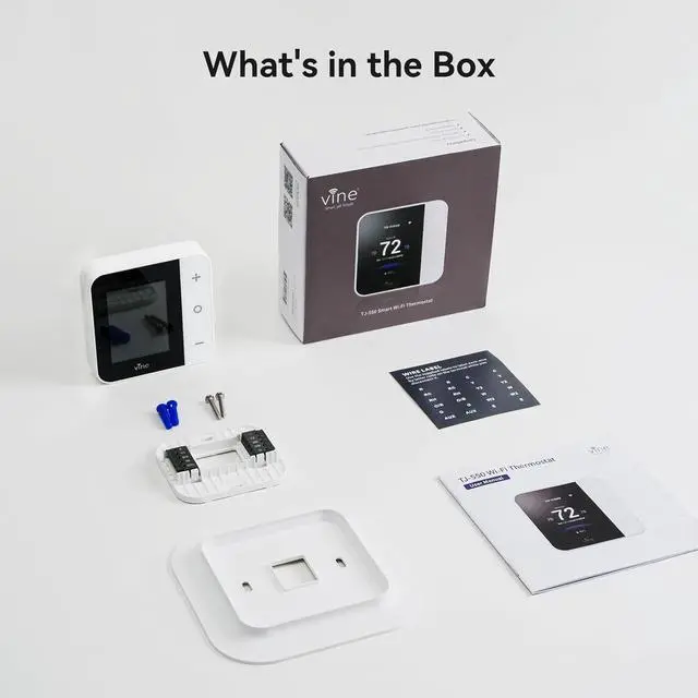 Alt view image 7 of 7 - Thermostat for Home with Touchscreen Color Display, WiFi Smart Thermostat Compatible with Alexa and Google Assistant, 7day/8period Programmable, Energy Saving, C-Wire Required, Screen Size 2.8"