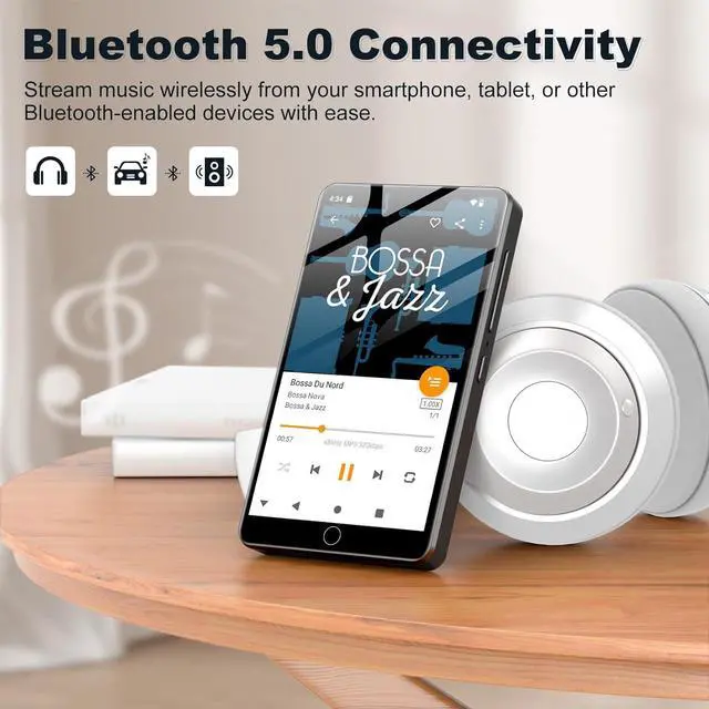 Alt view image 5 of 7 - 144GB MP3 Player with Bluetooth and WiFi, Android 13 OS MP3 & MP4 Players with 4" Touchscreen and Speaker, Spotify Music Players with Pandora, Audible,  Music, Play Store