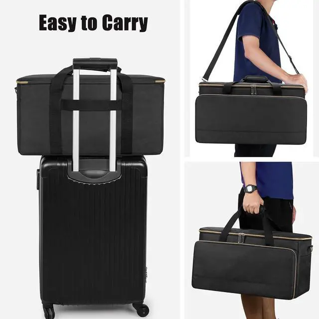 Alt view image 6 of 7 - Large Travel DJ Cable File Bag with Inner Detachable Divider and Padded Compartment for 15.6 Laptop, Cable Organizer Bag for Cords, Sound Equipment, DJ Gear, Musician Accessories