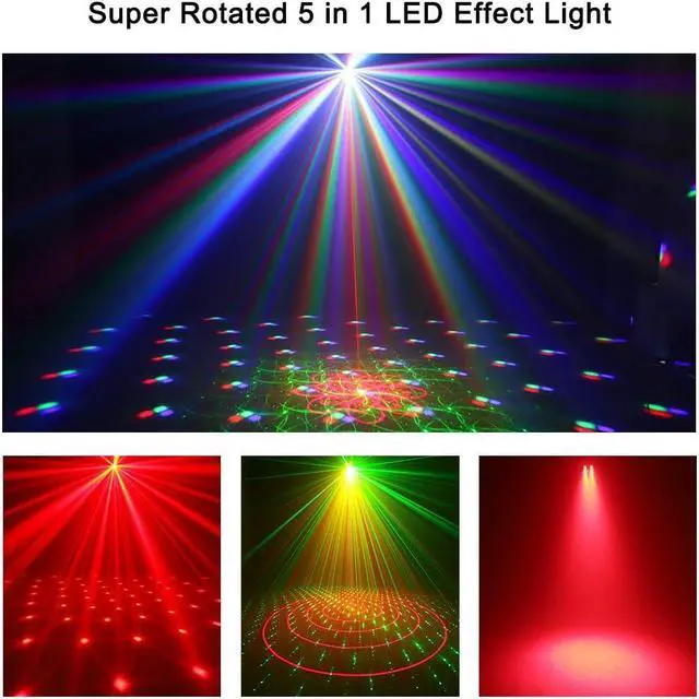 Alt view image 2 of 6 - Stage DJ Lights,  LED Effect Light 5 in 1 with Magic Ball, LED Par Pattern Lights and Strobe/UV, Great for Stage & DJ Lighting, Wedding Church Club Disco Party Lighting