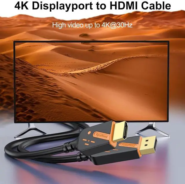 Alt view image 2 of 7 - 4K DisplayPort to HDMI Cables 20-Pack 6FT DP to HDMI Cable Adapter Male to Male Gold-Plated Supports UHD Video and Audio for Computer Monitor HDTV Projector-(Not-Bidirectional)