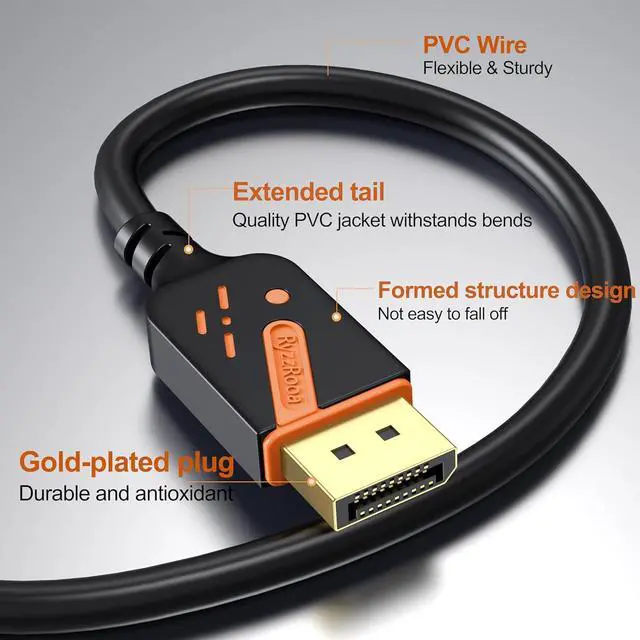 Alt view image 3 of 7 - 4K DisplayPort to HDMI Cables 20-Pack 6FT DP to HDMI Cable Adapter Male to Male Gold-Plated Supports UHD Video and Audio for Computer Monitor HDTV Projector-(Not-Bidirectional)