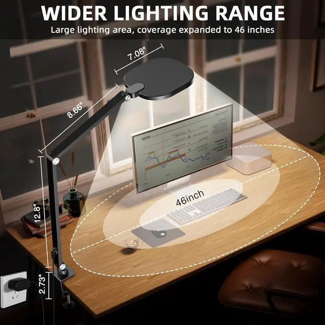Alt view image 6 of 7 - Video Conference Light for Computer, Dimmable Zoom Lighting for Video Calls, Meeting, Laptop & Webcam, 15W Ring Light with C- Clamp,Swing Arm, Remote, Memory & Timer CRI >95