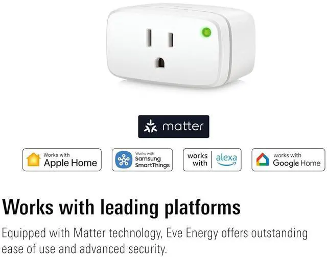 Alt view image 2 of 7 - 2 Pack  Smart Plug, App and Voice Control, 100% Privacy, Matter Over Thread, Works with  Home, Alexa, Google Home, SmartThings, requires Thread Border Router