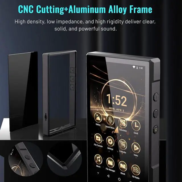 Alt view image 3 of 6 - MP3 Player with Bluetooth and WiFi, Freely App Download, Pre-Installed Spotify, Audible, 5.0'' HD IPS Display, Octa-core, 5000mAh Battery, MP4 Android Music Player Up to 1TB