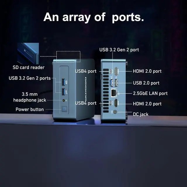 Alt view image 6 of 7 - Mini PC Mini IT13 2025 Edition, 13th Gen  i9-13900HK NUC13 Mini Computers(up to 5.4GHz), 32GB DDR4/2TB M.2 NVMe Gen4*4 SSD Windows 11 Pro Support Wi-Fi 6E/Bluetooth 5.2/USB 4.0/2.5G LAN/8K