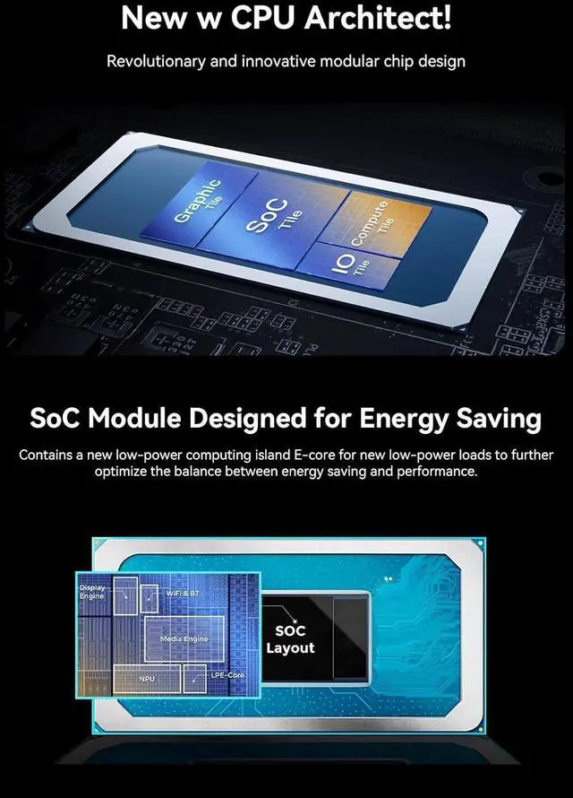 Alt view image 5 of 7 - X7 Ti Mini PC  Core Ultra 9 Processor 185H(16T/22C, up to 5.1GHz) with FHD 1080P Camera Barebene Version, HDMI/DP/2x USB4 Output, 2X 5G LAN, WiFi 7, 4 Inch Smart Screen Gaming PC