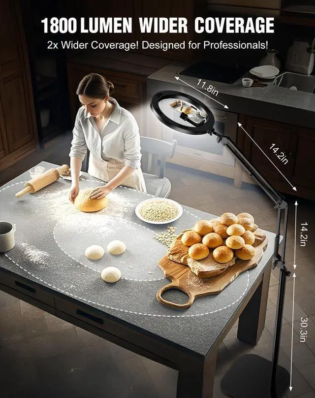 Alt view image 4 of 6 - Upgrade 18W Ring Light with Stand Tripod for iPhone, 10 Ultra Bright Overhead Phone Camera Mount Circle Light with Remote Control for Video Recording,Content Creation,Streaming,TikTok,YouTube