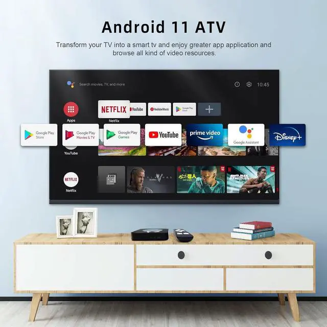 Alt view image 3 of 7 - Android 11.0 TV Box, MECOOL KM2 Plus 2GB 16GB Smart TV Box with Netflix Certified, Google Assistant Dolby Atmos, TV Box 4K Support AV1, 2.4G/5G, Ethernet, WiFi 5, BT 5.0 with Amlogic S905X4 (Black)