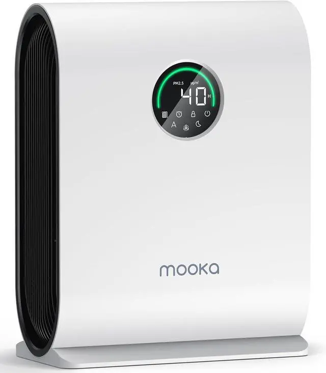 Main image of Air Purifiers for Home Large Room Up to 2500 ft² with PM 2.5 Display Air Quality Sensors, MOOKA H13 HEPA Air Purifier With Auto Mode for Pets Dust Odor Smoke, Timer, 15dB Sleep Mode for Bedroom, KJ217