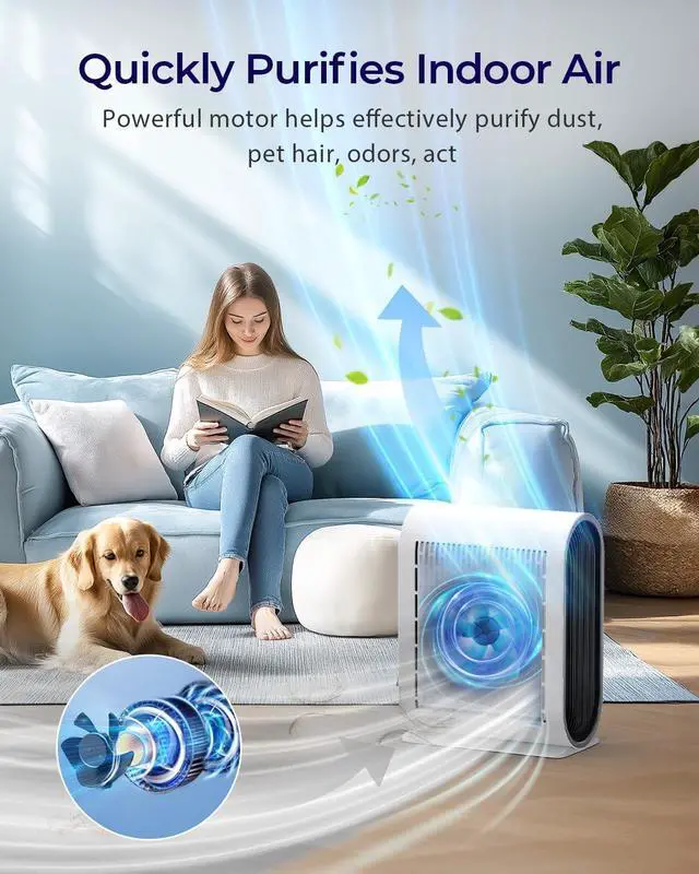 Alt view image 7 of 7 - Air Purifiers for Home Large Room Up to 2500 ft² with PM 2.5 Display Air Quality Sensors, MOOKA H13 HEPA Air Purifier With Auto Mode for Pets Dust Odor Smoke, Timer, 15dB Sleep Mode for Bedroom, KJ217