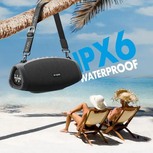 Alt view image 5 of 7 - W-KING Portable Speakers Bluetooth Wireless, 120W MAX IPX6 Waterproof Loud Bluetooth Speaker Boombox, Triple Passive Radiator/Subwoofer*2-70W Deep Bass/DSP/42H/PowerBank/EQ/Party Large Outdoor Speaker