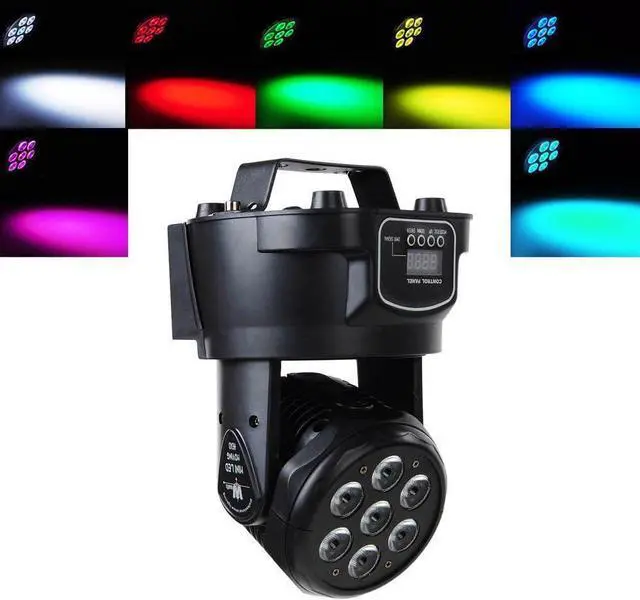 Alt view image 6 of 7 - 2PCS Moving Head Dj Lights,7 x 12W RGBW Stage Lighting Mini Moving Head, DMX DJ Lights Remote Control Sound Activated, Mini Moving Heads Wash Light for Parties