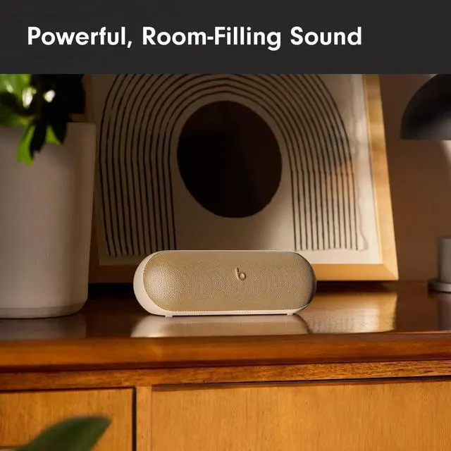Alt view image 3 of 7 - Portable Bluetooth Speaker- Up to 24H Battery Life, Water Resistant, Bluetooth,  & Android Compatible, Seriously Loud Sound for Home, Outdoor and Travel- Champagne Gold