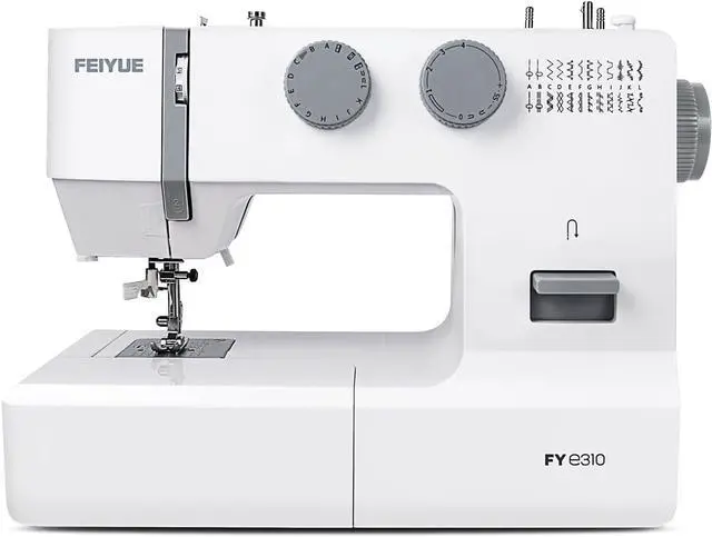 Main image of FYe310 Full Size Sewing Machine with Foot Pedal, Heavy Duty & Portable, Powerful Servo Motor, 25 Built-in Stitches, 6 Bobbins & 5 Included Sewing Feet (White)