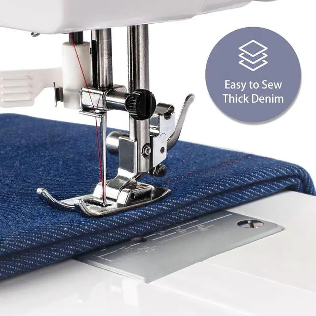 Alt view image 3 of 6 - FYe310 Full Size Sewing Machine with Foot Pedal, Heavy Duty & Portable, Powerful Servo Motor, 25 Built-in Stitches, 6 Bobbins & 5 Included Sewing Feet (White)