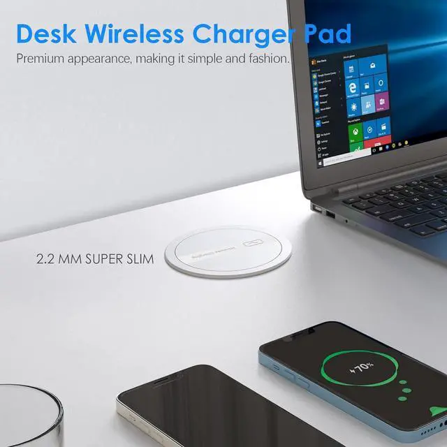 Alt view image 3 of 7 - 3.15" Pop Up Countertop Outlet with 15W Wireless Charger,Max 20W Power Delivery,800J Surge Protection,Pop Up Electrical Outlet with 4 Outlets 4 USB Ports for Home Office(ETL Listed)