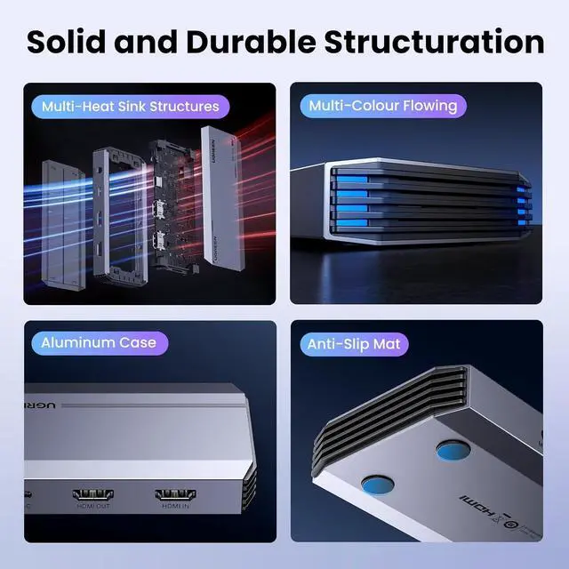 Alt view image 5 of 7 - 4K@60Hz Capture Card, Ultra HD HDMI Video Capture Card 1080P@240Hz USB 3.0 Ultra-Low Latency with VRR and HDR for Streaming, Gaming, Recording Compatible with iPad, Switch 2, PS5, Xbox, PC, Mac