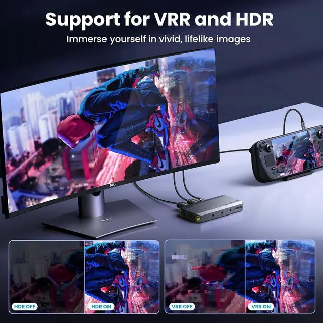 Alt view image 3 of 7 - 4K@60Hz Capture Card, Ultra HD HDMI Video Capture Card 1080P@240Hz USB 3.0 Ultra-Low Latency with VRR and HDR for Streaming, Gaming, Recording Compatible with iPad, Switch 2, PS5, Xbox, PC, Mac