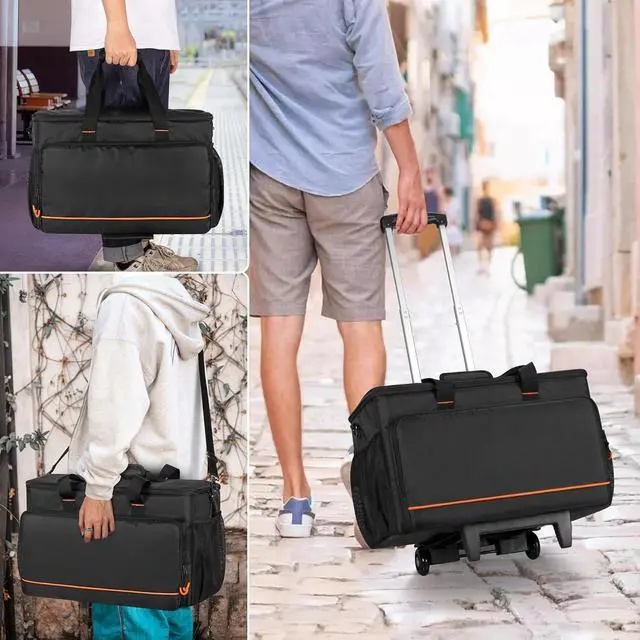 Alt view image 6 of 7 - Rolling DJ Cable File Bag with Hard Padded Bottom,Detachable Dividers and Dolly,Travel Gig Bag for Professional DJ Gear, Musical Instrument and Accessories