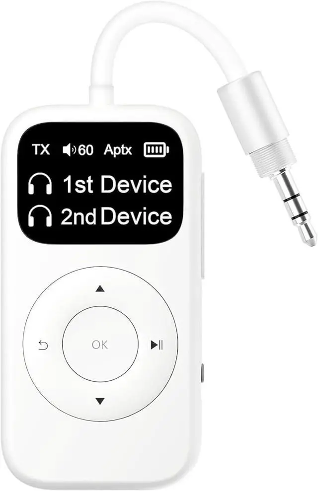 Main image of Bluetooth Transmitter & Receiver for Airplane, Easy Setup Bluetooth Audio Transceiver for 2 BT Devices, Volume Control, RCA for TV