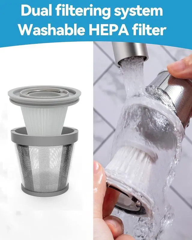 Alt view image 6 of 7 - Mini Handheld Vacuum Cordless, 3 in 1-Car Vacuum & Air Duster & Hand Pump, 3 Kinds of Crevice Nozzles for Small Spaces, Crevices, Portable Rechargeable Cleaner-M1