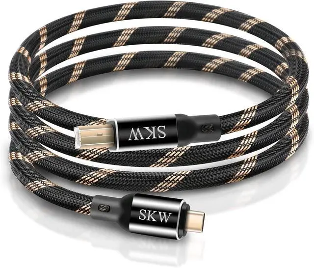 Main image of Audiophiles USB Printer Cable Type C/USB C to USB B High Speed DAC Decoder Cable 6.5ft / 2M