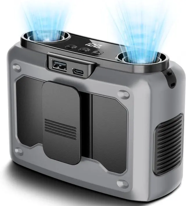 Main image of 4-in-1 Portable Waist Fan, 20000mAh Dual-Motor Personal Rechargeable Fan [235H Max], 10 Speeds 22000RPM Clip-on Wearable Belt & Hands-Free Neck Fan for Oudoor, Camping, Travel, Jobsite - Grey