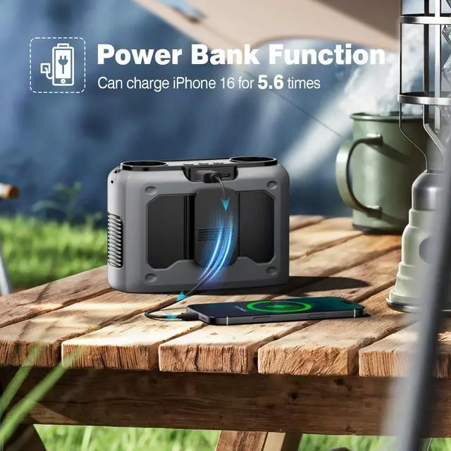 Alt view image 6 of 7 - 4-in-1 Portable Waist Fan, 20000mAh Dual-Motor Personal Rechargeable Fan [235H Max], 10 Speeds 22000RPM Clip-on Wearable Belt & Hands-Free Neck Fan for Oudoor, Camping, Travel, Jobsite - Grey