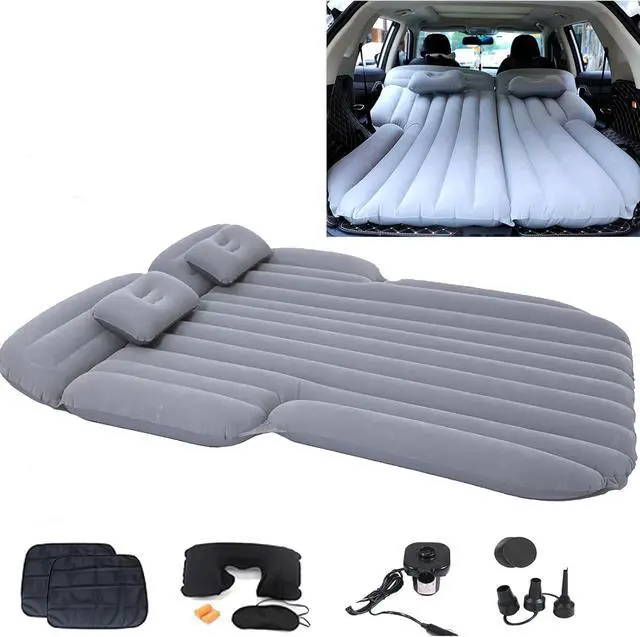 Alt view image 2 of 7 - Inflatable SUV Air Mattress 3 in 1 Thickened Flocking Inflatable Car Camping Travel Air Mattress with 2 Pillows & Air Pump,Portable Car Sleeping Bed for SUV|MPV|Minivan
