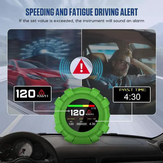 Alt view image 2 of 7 - GPS Slope Meter Digital Inclinometer Car Speedeometer HUD Head Up Display for Off-Road Vehicles (M95, M95)