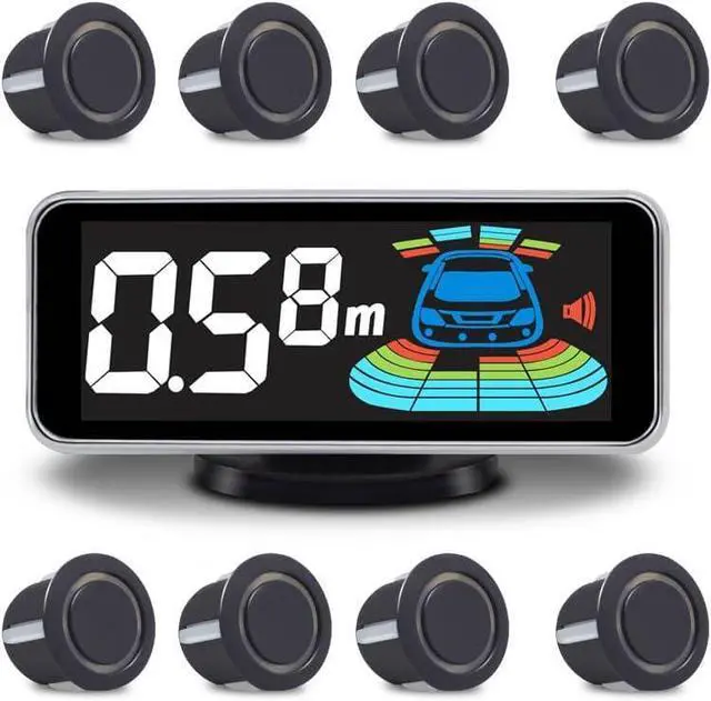 Main image of Car Parking Sensors Kit Reverse Radar parktronic System Auto Electronics Vehicle Backup Assistant Reverse 8 Sensor (Matte Black)
