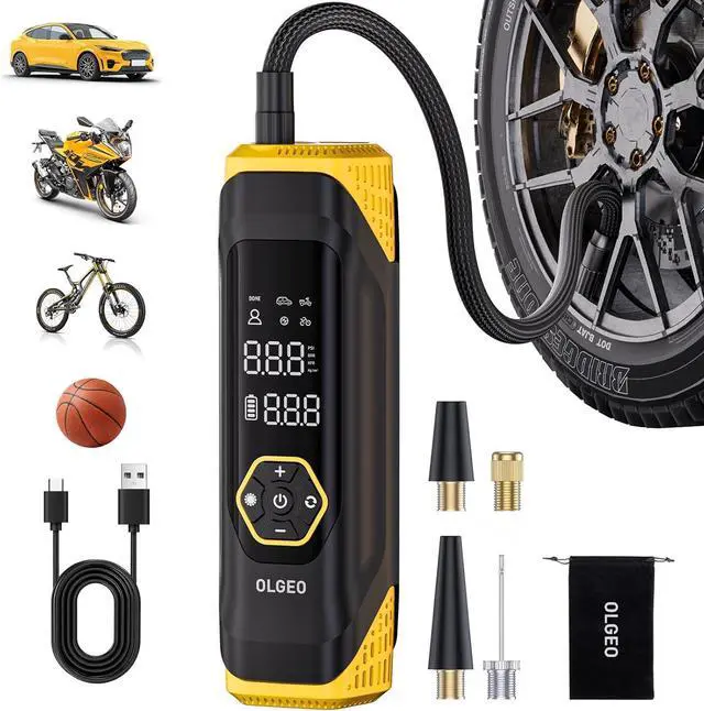 Main image of Inflator Portable Air Compressor, 180PSI Cordless 6X Faster Air Pump, Air Compressor with Pressure Gauge, One Click Smart Tire Pump for Car, Motorcycle, Bicycle and Ball(Black)