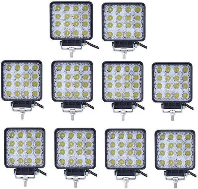 Main image of Led Light Bar, Turboo 10PCS 4inch 48W Led Work Light Square Spot Lights Off-road Lights Led lights for Trucks,Off-road Vehicle, ATV, SUV, UTV, 4WD, Jeep, Boat and More