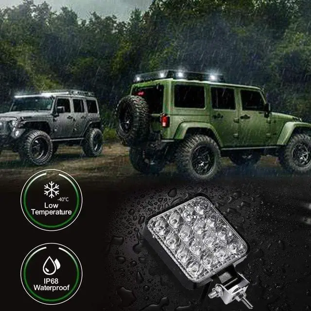 Alt view image 3 of 7 - Led Light Bar, Turboo 10PCS 4inch 48W Led Work Light Square Spot Lights Off-road Lights Led lights for Trucks,Off-road Vehicle, ATV, SUV, UTV, 4WD, Jeep, Boat and More