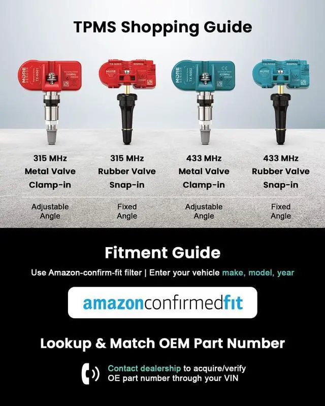 Alt view image 2 of 7 - Signature Series 433MHz TPMS Tire Pressure Sensor 4-Pack | Preprogrammed for Select 850+ European/American Brand Models | Replacement for 56029398AA | Clamp-in | NX-S033-4