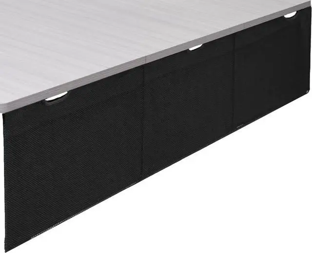 Main image of Black 71 inch Under Desk Privacy and Cable Management Organizer Sleeve, Wire Hider Kit Panel System, DESK-SKIRT-71