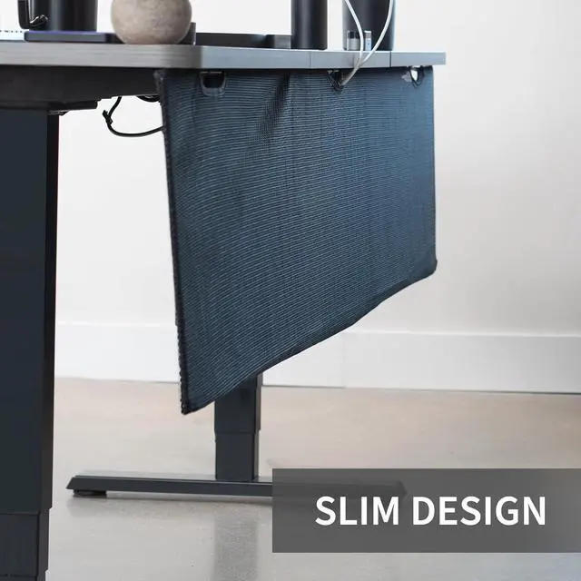 Alt view image 7 of 7 - Black 71 inch Under Desk Privacy and Cable Management Organizer Sleeve, Wire Hider Kit Panel System, DESK-SKIRT-71