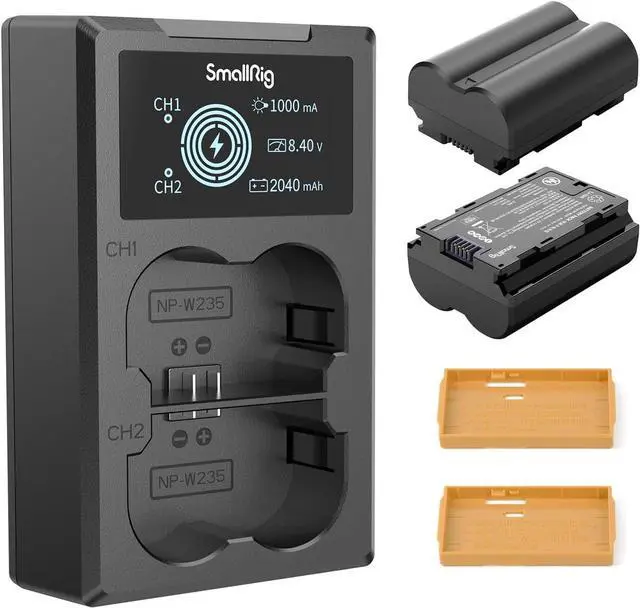 Main image of Replacement Camera Battery Charger Set for Fujifilm NP-W235, Double Slot Battery Charger for Fujifilm X-T5, X-T4, VG-XT4, X-S20, GFX50S II, GFX100S, X-H2, X-H2S