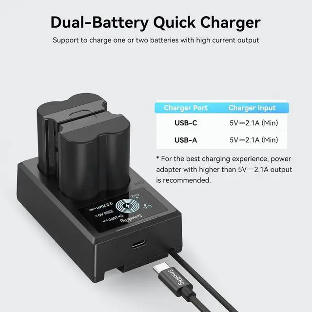 Alt view image 5 of 7 - Replacement Camera Battery Charger Set for Fujifilm NP-W235, Double Slot Battery Charger for Fujifilm X-T5, X-T4, VG-XT4, X-S20, GFX50S II, GFX100S, X-H2, X-H2S