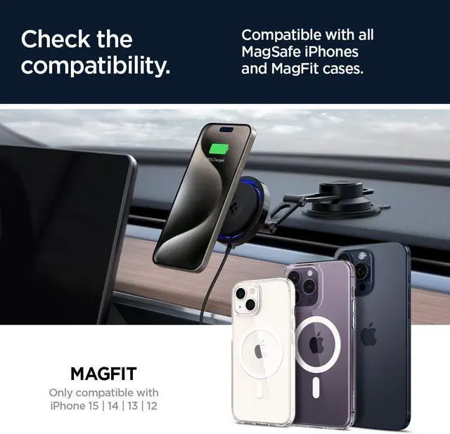 Alt view image 2 of 7 - OneTap Pro 3 Cryomax (Fast Charging with Ultra-Quiet Noiseless Cooling) Wireless MagSafe Car Mount Charger Dashboard Designed for iPhone 16 Pro Max, 16 Pro, 16 Plus, 15, 14, 13, & 12 Series