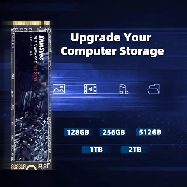Alt view image 5 of 7 - SSD 1TB, M.2 NVMe Gen3x4 SSD 2280 - Up to 2400MB/s, Internal Solid State Drive with 3D NAND Flash, Compatible with Desktop and Laptop